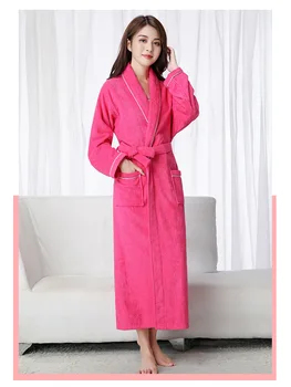 10 Цвята допълнително монофонични халат за възрастни е 100% памук мъжки дамски пижами хлопчатобумажный упорит хотелска хавлия