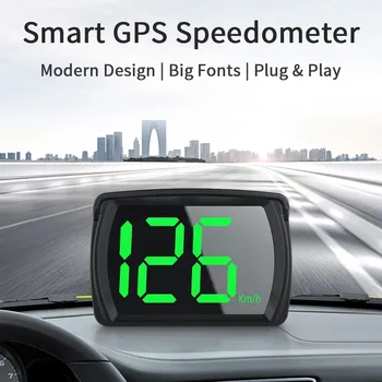 2023 GPS HUD, едър шрифт, универсален автомобили смарт-цифров скоростомер, брояч на напомняния, електронни аксесоари, автоматичен централен дисплей