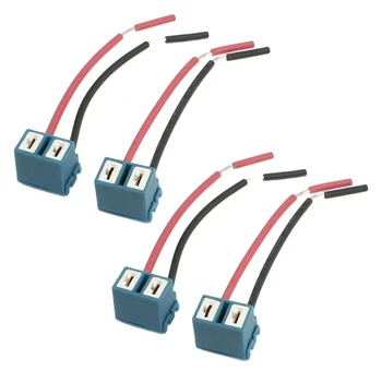 4 бр Ъглова изход H7, керамични удължителен кабел, конектор за свързване на лампи, фарове, Колан, кабели