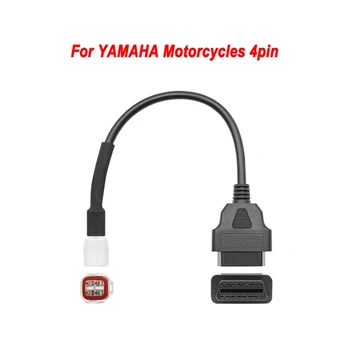 4-пинов конектор OBD2 съвместим за Yamaha-Мотоциклет, ATV Диагностика Удлинительный кабел-адаптер Тест скенер USB GTWS
