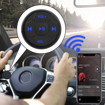5 Клавиши Преминете на кормилното колело Безжична Bluetooth Медии Бутон за регулиране на силата на звука за Android и IOS и е Универсален автомобилен комплект за стайлинг на дистанционно управление
