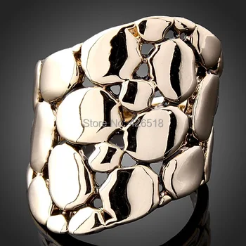 Alisouy 1 бр. Бижута на модната марка, нови пръстени с куха глазура златен цвят, за мъже и жени, бижута