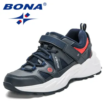 BONA 2023 Нови дизайнери Дишащи спортни обувки на открито Мъжки леки маратонки удобни Мъжки спортни обувки и устойчива на плъзгане