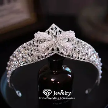 CC Сватбената корона, дамски аксесоари за коса, сватбени превръзки, сватбени прически, имитация на перли, Романтична диадеми и короната FO46