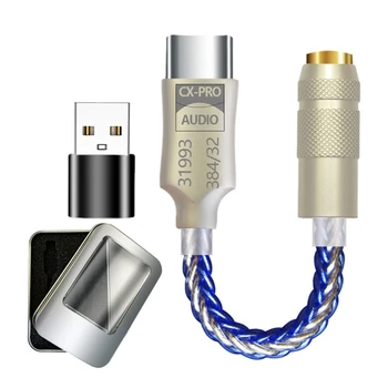 CX31993 USB Адаптер КПР Type C за усилвател за звука за слушалки 3,5 mm и декодери на звука