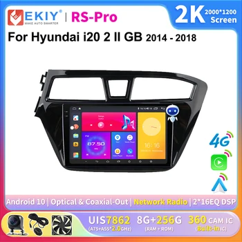 EKIY 2K Екран CarPlay Радио За Hyundai i20 2 II GB 2014-2018 Android Auto 4G Автомобилен Мултимедиен GPS-плеър, Навигация, Стерео DSP