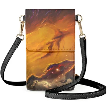 FORUDESIGNS/ чанта през рамо Мъглявина Galaxy Outer Space, кожена чанта за телефон, дамски чанти за грим, органайзер за козметика