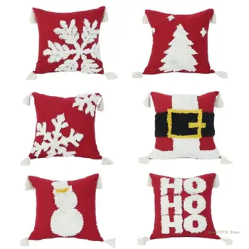 QX2E Коледна калъфка от тафинга, коледно дърво, възглавнички във формата на снежен човек, декорация за дома, офис столове, легла, мека мебел, доставка на бижута