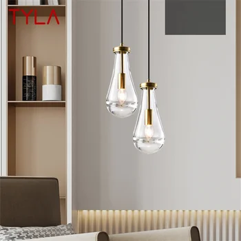 TYLA Модерен Кристална Окачен Лампа LED Brass Creative Simply Nordic Chandelier Лампа За Дома Трапезария Спалня