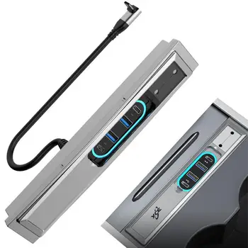 USB-хъб Модел Y QC Зарядно устройство с led подсветка на Интелектуална Прибиращият се капак на Централната конзола Прахоустойчив захранващ адаптер
