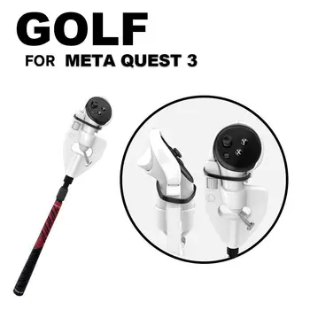 Аксесоар за химикалки стика за голф VR, съвместим с Meta Oculus Quest 3 и Pro, реалистична гумена ръкохватка, адаптер за разширяване на голф