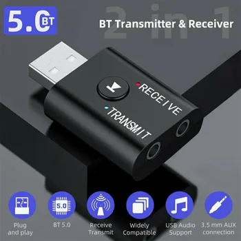 Аксесоари за предавател и приемник ABS Bluetooth Аудио Черен MP3 / MP4 безжичен 3,5 мм 42 * 25 * 11 мм Aux адаптер за PC