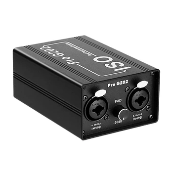 Аудиоизолятор Pro G202 Двоен аудиоизолятор 6,5 XLR, смесител за текущата звук, микрофон, общ филтър заземяване