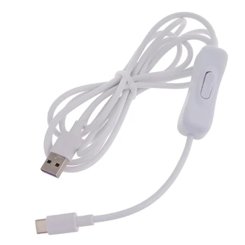 Бял кабел USB Type-C с кабел за бързо зареждане и пренос на данни Line Dropship