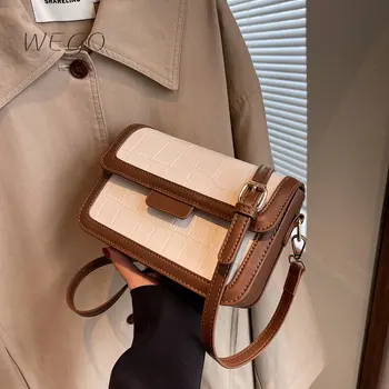 Висококачествена малка дамска чанта през рамо 2023, новост зимата, Жокера, ретро-мода малка чанта-месинджър с капак с едно рамо