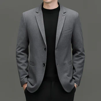 Висококачествена новата мъжка мода, всички с красива тенденцията на корейски приталенным блейзером Masculino, есенно-зимна мъжки пиджаком