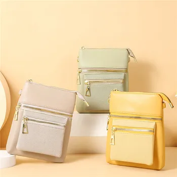 Дамска чанта-месинджър от изкуствена кожа, ежедневни водоустойчива чанта с джоб с цип, модерна чанта-тоут, пътна женствена чанта през рамо, чанта за картички