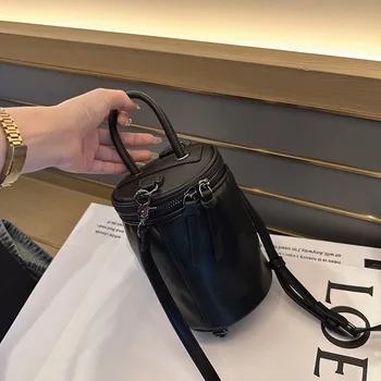 Дамска чанта-цилиндър, чантата е от изкуствена кожа, чанта през рамо, чанта за мобилен телефон, портфейл за жени, високо качество, нов дизайн