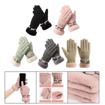 Дамски зимни ръкавици, модни непромокаеми ръкавици с една плюшена подплата, топли ръкавици за джогинг, каране на ски, спорт на открито, работа
