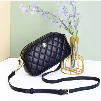 Дамски кожени сумка2023 Нова мода е лесна чанта за телефон с голям капацитет, универсална ежедневна малка чанта от телешка кожа