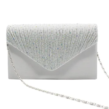 Дамски чанти-пликове от естествена коприна и сатен AB цвят Hot Diamond, модни банкетная чанта за булката е в европейско-американски стил, вечерни чанти
