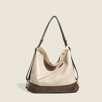 Дамски чанти-тоут от мека кожа в стил мозайка, благородна косметичка голям капацитет за грим 2024, луксозна марка чанта през рамо