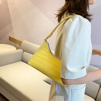 Ежедневна чанта за пазаруване в ретро стил, модерен изискан дамски чанти през рамо, дамски кожени однотонная чанта на верига за жени 2024