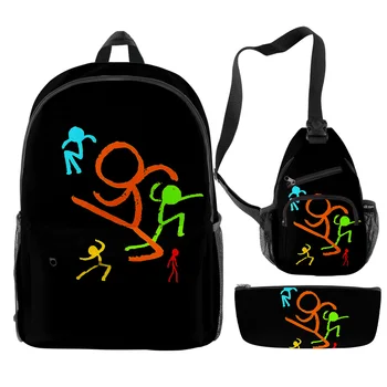 Класическа мода, смешно 3D принт Алън Бекер, 3 бр./компл., училищни чанти за ученици, Модерен пътен раница за лаптоп, нагрудная чанта, молив случай