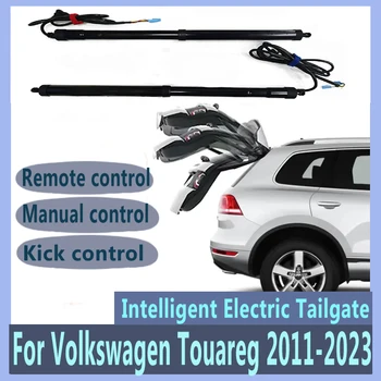 Комплект за хранене на задната врата на колата си с електрически люк, автоматично управление на задвижване на багажника, комплект за захранване на задната врата на колата за Volkswagen VW Touareg 2011-2023, електрически багажник