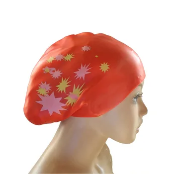 Купальная шапчица за дълга коса с голям размер, модерно еластично екипировка за гмуркане с шарени Звезди, Силикагел, водоустойчива силиконова шапка за плуване за възрастни
