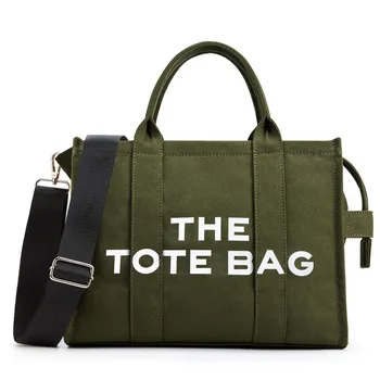 Луксозна дизайнерска чанта-тоут с надпис, ежедневни холщовые чанти за жени, марки Унисекс чанта през рамо, чанта за пазаруване на работа