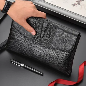 Луксозни мъжки клатчи с шарките на крокодилска кожа, марка дизайнерски бизнес чанта, чанти и калъфи за iPad, Модерен Мек Кожен пакет, мъжки портфейл