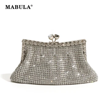 МАБУЛА, Расшитая мъниста от планински кристал, Стилна дамска чанта през рамо верига, Блестяща дамски вечерни чанти-тоут, Дамски тенденция чанта през рамо