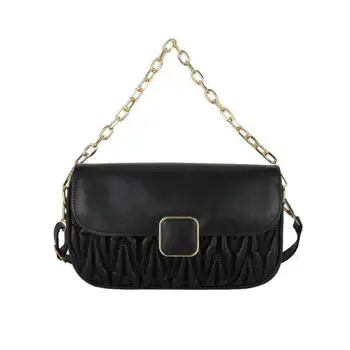 Малка дамска чанта през рамо с капак, модната марка, висококачествени дамски чанта от изкуствена кожа, чанти-незабавни посланици на веригата