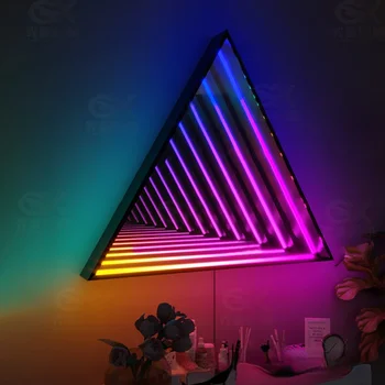 Многослойно Огледало Abyss Light E-Sports Anchor Цветни Led, с монтиран на стената Лампа За Дневна и Прикроватной нощни Шкафчета KTV Instafamous Background