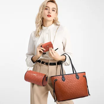 Модерен есенно-зимни чанти, модни прости чанта през рамо с едно рамо, вместительные дамски чанти-тоут от три части