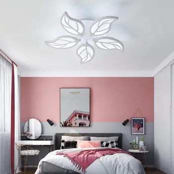 Модерна led полилей, творчески бял акрилен тавана лампа, Арт тавана лампа за спални, трапезария [Клас консумация на енергия E]