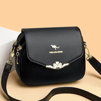 Модерна чанта-месинджър, дамски луксозна дизайнерска чанта през рамо, тенденция малка чанта за ежедневна работа, Качествен кожен женската чанта