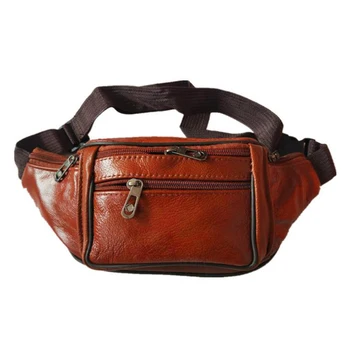 Модерно мъжко кожено поясная чанта с множество джобове и обков-светкавици, поясная чанта с регулируем колан, поясная чанта за пазаруване, чанти и калъфи за телефони, Новост
