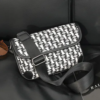 Модни Жаккардовая Холщовая чанта-месинджър, Мъжки чанти през рамо с капак, Марка Дизайнерска чанта През рамо За мъже, дамски чанти, Мъжки чанти през рамо