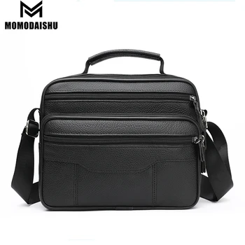 Мъжка чанта от естествена кожа, луксозна марка, мъжка чанта през рамо, бизнес чанта-месинджър, мъжки ежедневни чанта с голям капацитет
