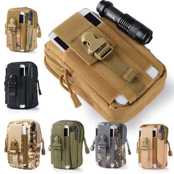 Мъжка чанта тактическа Molle, поясная чанта, малък джоб, военна поясная чанта, за джогинг, Пътни чанти за къмпинг, Мека облегалка