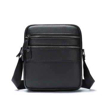 Мъжки чанти през рамо, мъжки чанти през рамо от естествена кожа, чанта-месинджър за момче, мъжки 9,7-инчовата чанта за Ipad за пътувания, ежедневни малка чанта