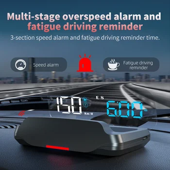 Най-новият универсален автомобилен HUD дисплей C7, авто Beidou, сателитен GPS-измерване на скоростта, време, компас, скорост, автомобилни аксесоари