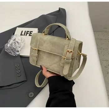 Нова бестселлерная Дамска чанта за през рамо в ретро стил 2024 година от изкуствена кожа, Модерен Лек Луксозна Тенденция Универсална Женска чанта През рамо Чанта Дамски