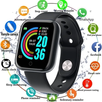 Новите смарт часовници Y68 с Bluetooth, фитнес тракер, спортни часовници, монитор на сърдечната честота, кръвното налягане, интелигентни гривна за възрастни за Android и IOS