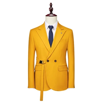 Обикновена дизайнерски блейзери за мъже, джентльменские ежедневни луксозни тънки палта Four Seasons easy грижи яке Terno Masculino 6XL