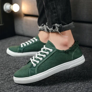 Обувки за тенис за мъже, зелени парусиновые дишащи обувки за ходене, мъжки нескользящая лека спортни обувки с нисък берцем, Chaussures Homme