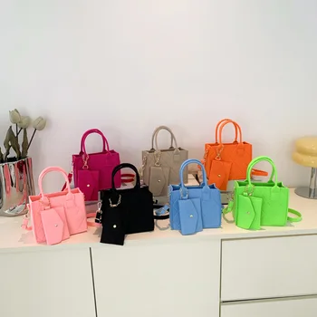 Однотонная фетровая женствена чанта през рамо, луксозна дизайнерска чанта, ежедневни чанти през рамо за жени, новост 2023 г., чанта-месинджър с цип