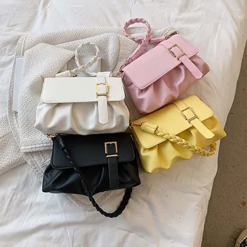 Популярната луксозна дамска чанта, дамски малка чанта през рамо, чанти през рамо от изкуствена кожа